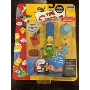 SUNDAY BEST MARGE & MAGGIE Simpsons World Springfield Action Figure New Playmate